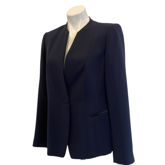 LAFAYETTE 148 NY 1 Button Blazer Navy Blue Size 6 - Picture 4 of 7